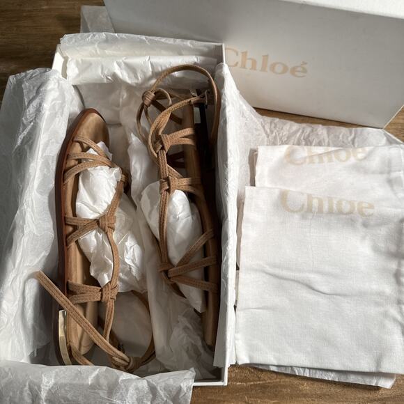 Chloe Women's Uma Flat Sandals Brick Brown, EU39 US8.5 MSRP 875 - Picture 4 of 10